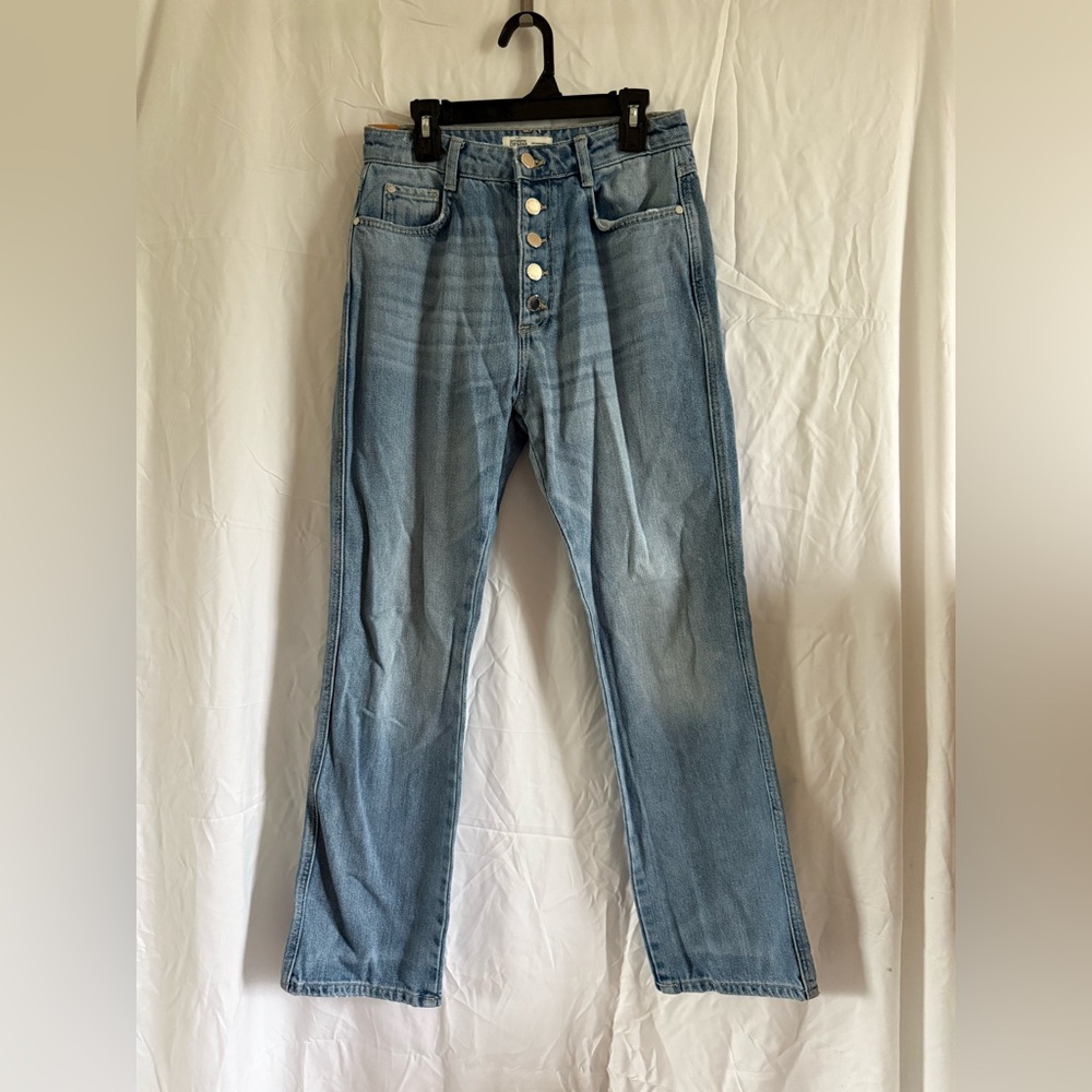 Zara Light-Wash Denim Blue Straight Leg Jean